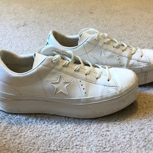White platform Converse